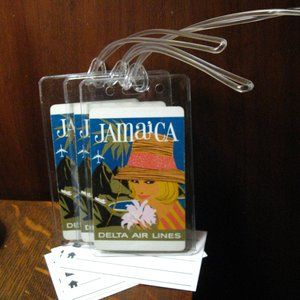 Delta Air Lines Jamaica Vintage Playing Card Luggage Tags (3)